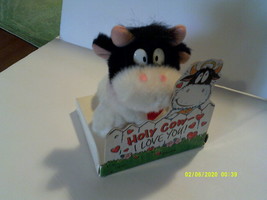 Vintage Malibu Fun Stuffed 5&quot; Cow Plush &quot;Holy Cow-I Love You&quot; Animal (19... - $23.00