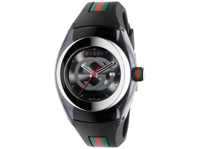 Gucci YA137301 Black Dial Rubber Strap Unisex Watch