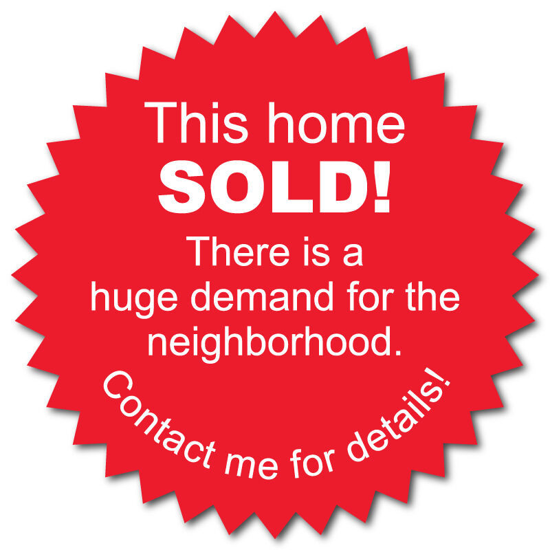 This Home Sold 2 Inch Burst, Red &amp; White, Roll of 50 Stickers - $7.99