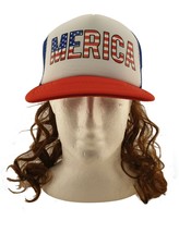 USA Mullet Hat Brown Wig Merica Redneck 4th of July All American Costume - £9.73 GBP