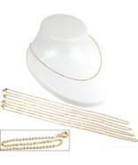 5 Gold Plated Cable Chain Necklace Pendant Jewelry 18&quot; - $8.82