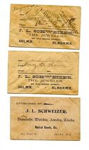 J L Schweizer The Jeweler Selma Alabama Business Card &amp; Envelopes 1901 - $11.88