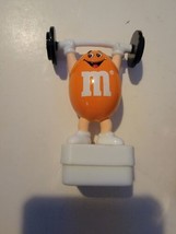 Vintage M&amp;ms Candy Topper Olympics Weightlifter Orange Mms M &amp; Ms Toy Figure - £18.40 GBP