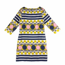 BODEN Women&#39;s 8 Multicolored Geometric Mod Shift Dress w/ Pockets 50s 60s Style - £29.53 GBP