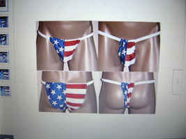 &quot;SEXXYBOY&#39;S  SRARS &amp; STRIPES STRING BIKINI IN MED - £27.54 GBP