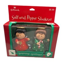 Hallmark Seasonings Greetings Christmas Angel Salt Pepper Shaker Set Red Green - £7.70 GBP