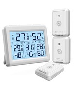 Indoor Outdoor Thermometer, Digital Hygrometer Thermometer, Wireless Tem... - £49.43 GBP