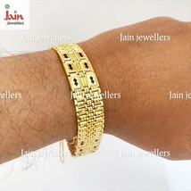 Fine Jewelry Hallmark 18 Kt Real Solid Yellow Gold Men&#39;s Bracelet 37.360... - £3,463.58 GBP