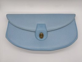  Unique Vintage Blue Leather Clutch Bag 90s Y2K  Medium Clutch - £34.77 GBP