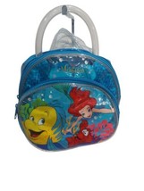 Disney Little Mermaid Ariel Flounder Clear Blue Plastic Girls Purse Backpack GUC - £11.82 GBP