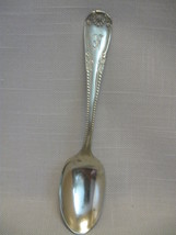 Brazil Silver Teaspoon 5 1/2&quot; Shell Beaded Handle Oval Spoon Silver Plate - $7.95