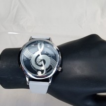 Women&#39;s Watch Silver Tone Music Note 40 MM GREAT Faux Leather Band - New... - £3.92 GBP