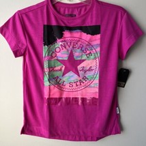 Converse Girls Magenta Cork Basic T-Shirt Size 12-13 Years Crew Neck - $11.88