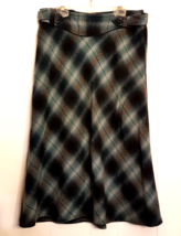 Blue Plaid SKIRT Christopher &amp; Banks size 6 Winter Weight A Line Fully L... - $16.76