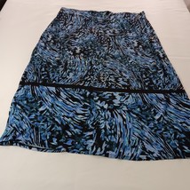 Dana Buchman Women's Black & Blue Elastic Waist Pull On Skirt Size XL image 2