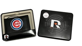 Chicago Cubs Mens Wallet MLB Black Trifold Embroidered with Tin Rico Ind... - £21.61 GBP