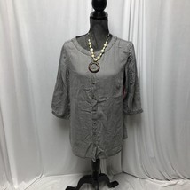 Molly &amp; Isadora Size 0X Gray Button Up Women&#39;s Boho Peasant Top NWT - £11.46 GBP