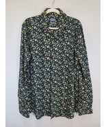 Grand Frank Shirt Mens Large 43 44 Black Floral Stockholm Casual Long Bu... - €27,28 EUR