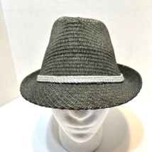 Vintage Trevero Mens Straw Fedora Hat Size Large Blue with White Rope Band - £16.13 GBP