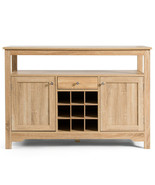 Server Buffet Sideboard With Wine Rack and Open Shelf-Natural - Color: N... - $213.38