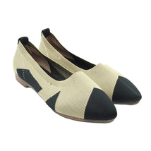 Womens Tan Fabric Knit Point Toe Slip-on Fashion Flats Size 6 - £11.93 GBP
