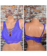 Victorias Secret Medium Crochet Lace Lined Padded Long Line Bralette Bra... - £21.94 GBP