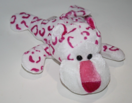 Goffa Leopard Cheetah Pink White  Plush Valentine 9&quot; Lying Flat Soft Toy... - £9.01 GBP