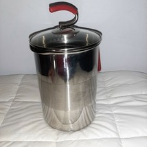 Kuhn Rikon 4th Burner Pot Aspargus Steamer Basket Stainless Steel Red St... - $465.68 MXN