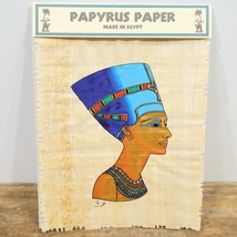 Vtg Papyrus Paper Nefertiti Bust Hand Painted 7inx9in with Part of Packa... - £15.98 GBP