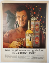 1972 Crow Light Whisky Vintage Print Ad Give The Gift No One Ever Got Be... - $9.95
