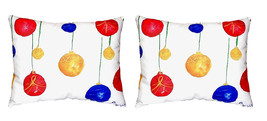 Pair of Betsy Drake Christmas Ornaments No Cord Pillows 16 Inch X 20 Inch - £63.15 GBP