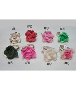 Fun Med/Large Polymer Clay SP/GP Adjustable Rose or Plumeria Flower Rings - $186.39 MXN