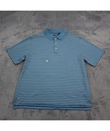 Ping Shirt Mens L Blue white stripe Golf Polo lightweight golfing - £18.11 GBP