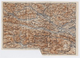 1910 Original Antique Map Of Carinthia Kärnten Villach Austria / Northern Italy - £13.39 GBP