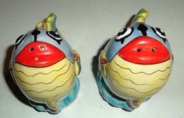 Ceramic Handmade And Handpainted &quot;Fishes&quot; Salt &amp; Pepper Shakers Collecti... - £21.23 GBP