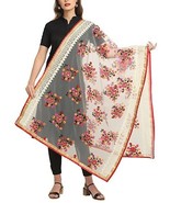 Women Fancy Phulkari Dupatta Heavy net embroidery for Girls 2.2x1Mt Whit... - £27.25 GBP