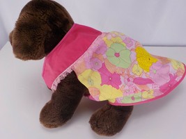 Pet Gear Summer Dress Only Pink Collar Floral Hook &amp; Loop Dog Cat Pet Clothes - £3.94 GBP