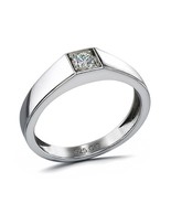 Men&#39;s Sterling Silver Modern Engagement Ring with Lab Diamond - Sleek &amp; ... - $5,702.06 MXN