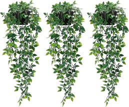 Whonline 3 Pack Artificial Hanging Plants Fake Plants With Pots For House - $30.99