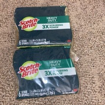 Scotch Brite 3M Heavy Duty Scrub Sponges 6 Pack Lot Of 2 12 Total Sponges New - £9.53 GBP