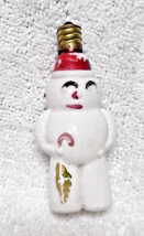 Antique Milk Glass Snowman with Umbrella Christmas Lightbulb 3-D Figure - $12.38