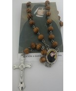 Santa Maria Faustina Rosario de madera con Oracion Saint Mary Faustine R... - $19.01 CAD