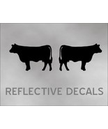 Reflective Decal Sticker 2X Hereford cattle COW for farm truck or traile... - £13.32 GBP