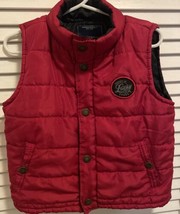 Lucky Brand Quilted Vest 24m Baby Toddler Red Snap Sleeveless Preppy - $9.99