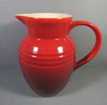 Le Creuset Red Ombre Kitchen Stoneware Pitcher Jug 5&quot; #7.50 Ultra Clean - £15.90 GBP