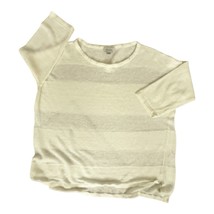 Kinross 100% Linens Sweater Womens Size Medium Ivory 3/4 Sleeve Lightweight - $277.80 MXN