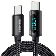 100W Usbc To Usb C Charging Cable With Display, 5A 20V Type-C To Type-C ... - $20.99