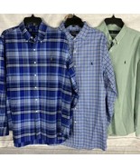 Lot of 3 Ralph Lauren Men’s XL Plaid Button Up Shirts Pony Logo Blue Gre... - £39.61 GBP