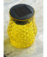 Vintage Style  Amber Embossed Plastic Solar LED Light-  4 Inch Tall - $19.81 CAD