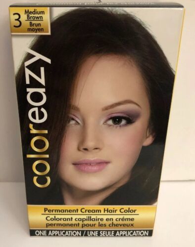 Coloreazy Permanent Cream Hair Color #3 Medium Brown - $4.86